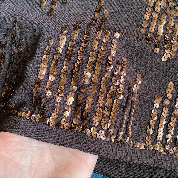 ✨ JONES NEW YORK PLUM COPPER SEQUIN FESTIVE TOP! - Picture 10 of 14